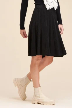 Best Sale La Fée Maraboutée Jupe courte maille plissée - XS/34 Noir