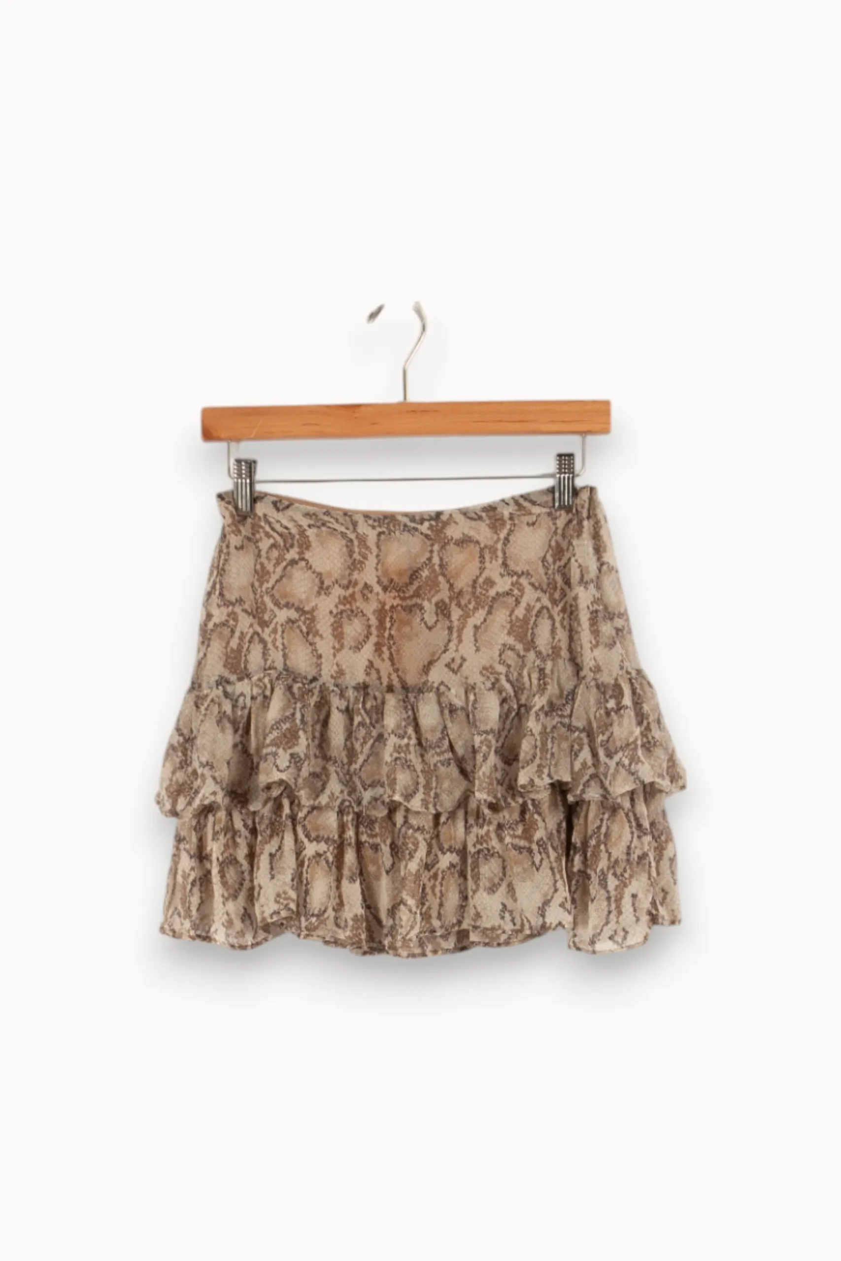 Store IKKS Jupe courte /beige à motif serpent - Taille XS/34 Marron