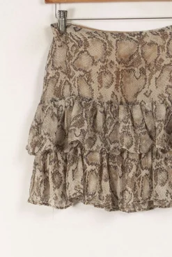 Store IKKS Jupe courte /beige à motif serpent - Taille XS/34 Marron