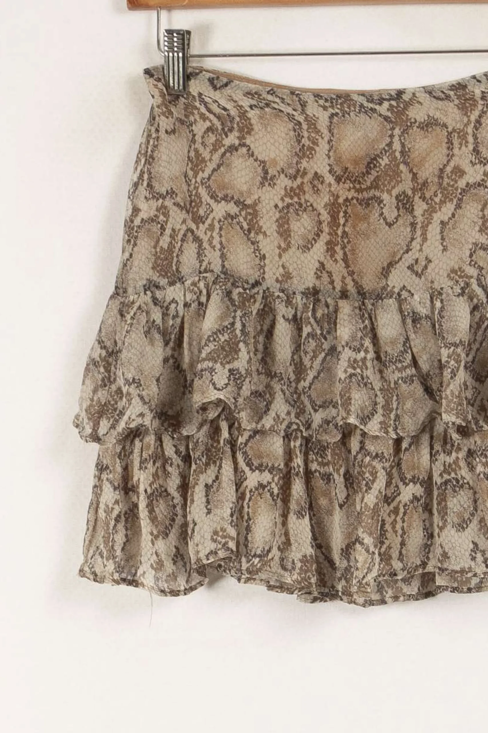Store IKKS Jupe courte /beige à motif serpent - Taille XS/34 Marron