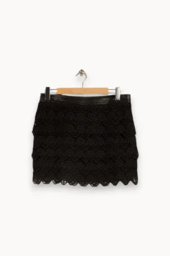 Flash Sale IKKS Jupe courte e à broderies - Taille XL/42 Noir