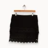 Fashion IKKS Jupe courte e à broderies - Taille XL/42 Noir