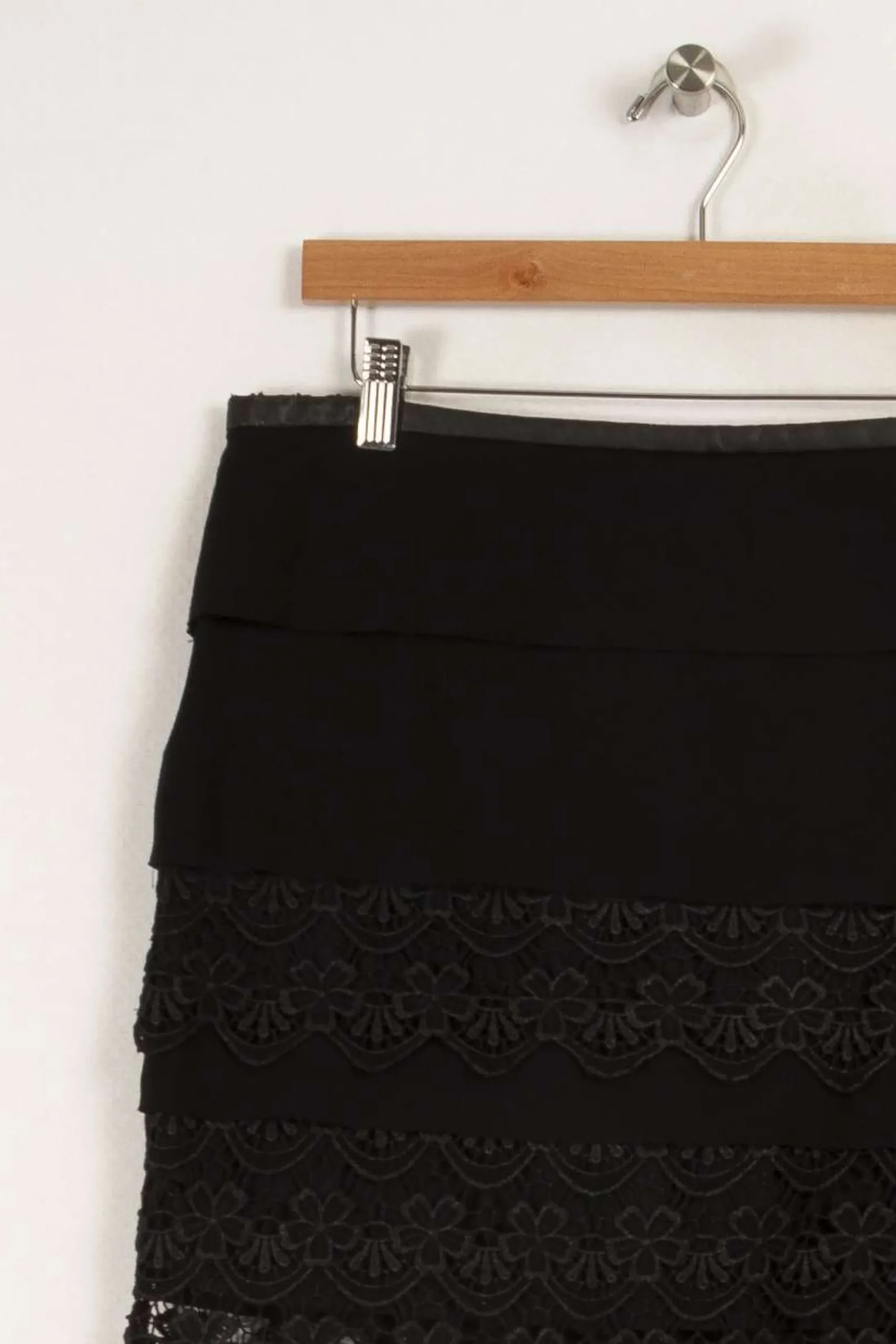 Fashion IKKS Jupe courte e à broderies - Taille XL/42 Noir