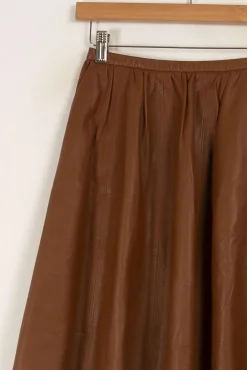 Discount Maison 123 Jupe en cuir - Taille S/36 Marron