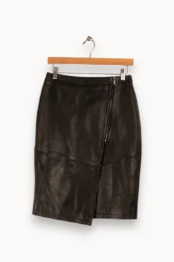 Shop IKKS Jupe en cuir - Taille M/38 Noir