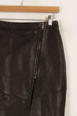 Shop IKKS Jupe en cuir - Taille M/38 Noir
