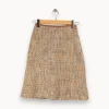 Store Caroll Jupe en tweed marron et bleu - Taille S/36 Multicolore
