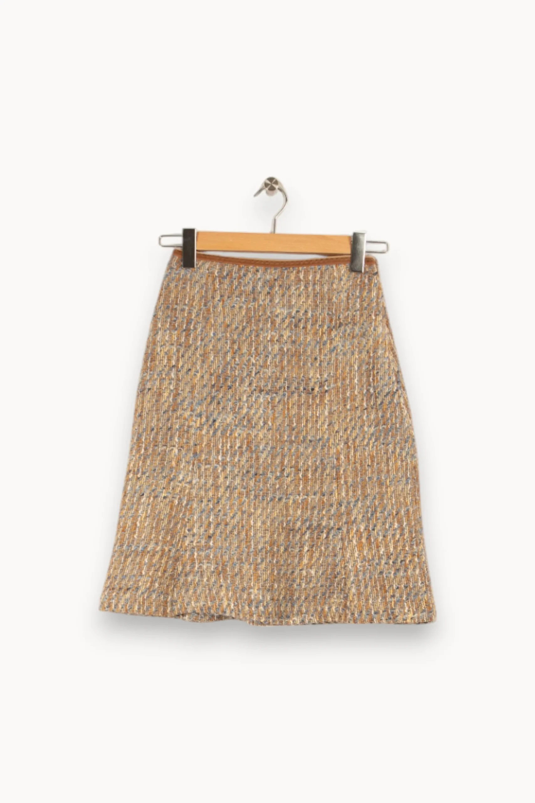 Store Caroll Jupe en tweed marron et bleu - Taille S/36 Multicolore