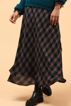 Flash Sale La Fée Maraboutée Jupe longue à carreaux - 36 Bleu