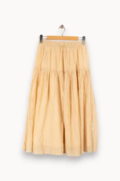 Fashion Léon & Harper Jupe longue rayée - Taille M/38 Beige