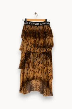 Best Sale The Kooples - Sport Jupe longue zébrée - Taille S/36 Marron