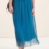 Best Sale La Fée Maraboutée Jupe midi en voile de viscose soie - M/38 Vert