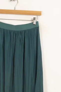 Best Sale La Fée Maraboutée Jupe midi en voile de viscose soie - M/38 Vert