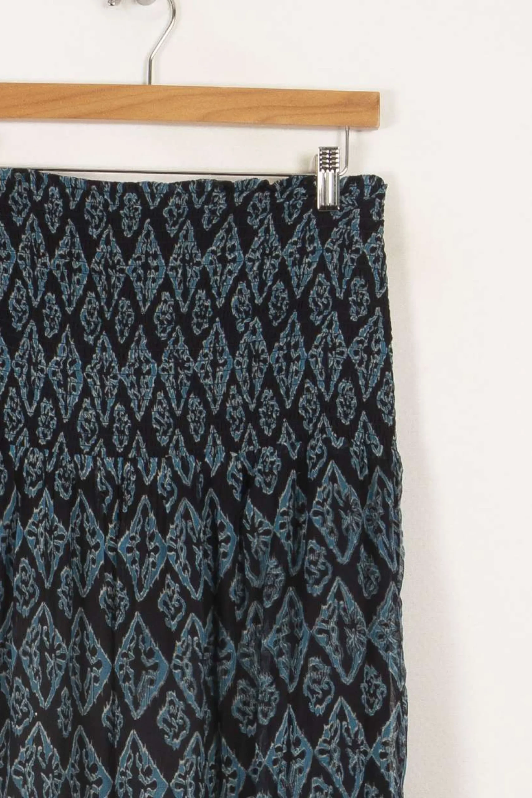 New La Fée Maraboutée Jupe mi-longue évasée en voile imprimé - L/40 Bleu
