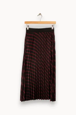 Sale La Fée Maraboutée Jupe e rayée bordeaux - Taille XS/34 Noir