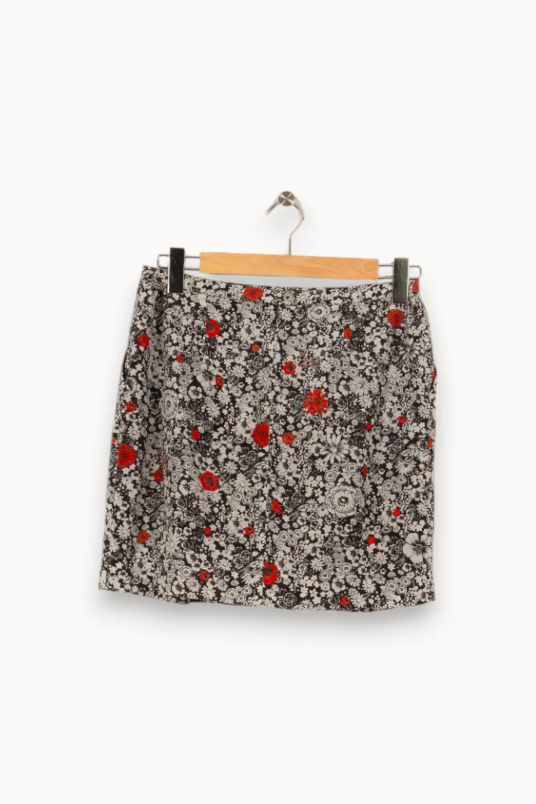 Discount Zadig&Voltaire Jupe noire/blanche à motif rouge de fleur - Taille M/38 Multicolore