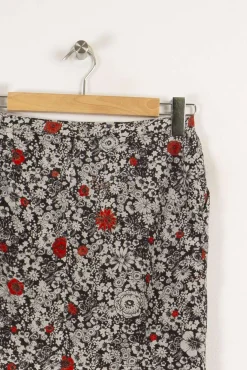 Discount Zadig&Voltaire Jupe noire/blanche à motif rouge de fleur - Taille M/38 Multicolore