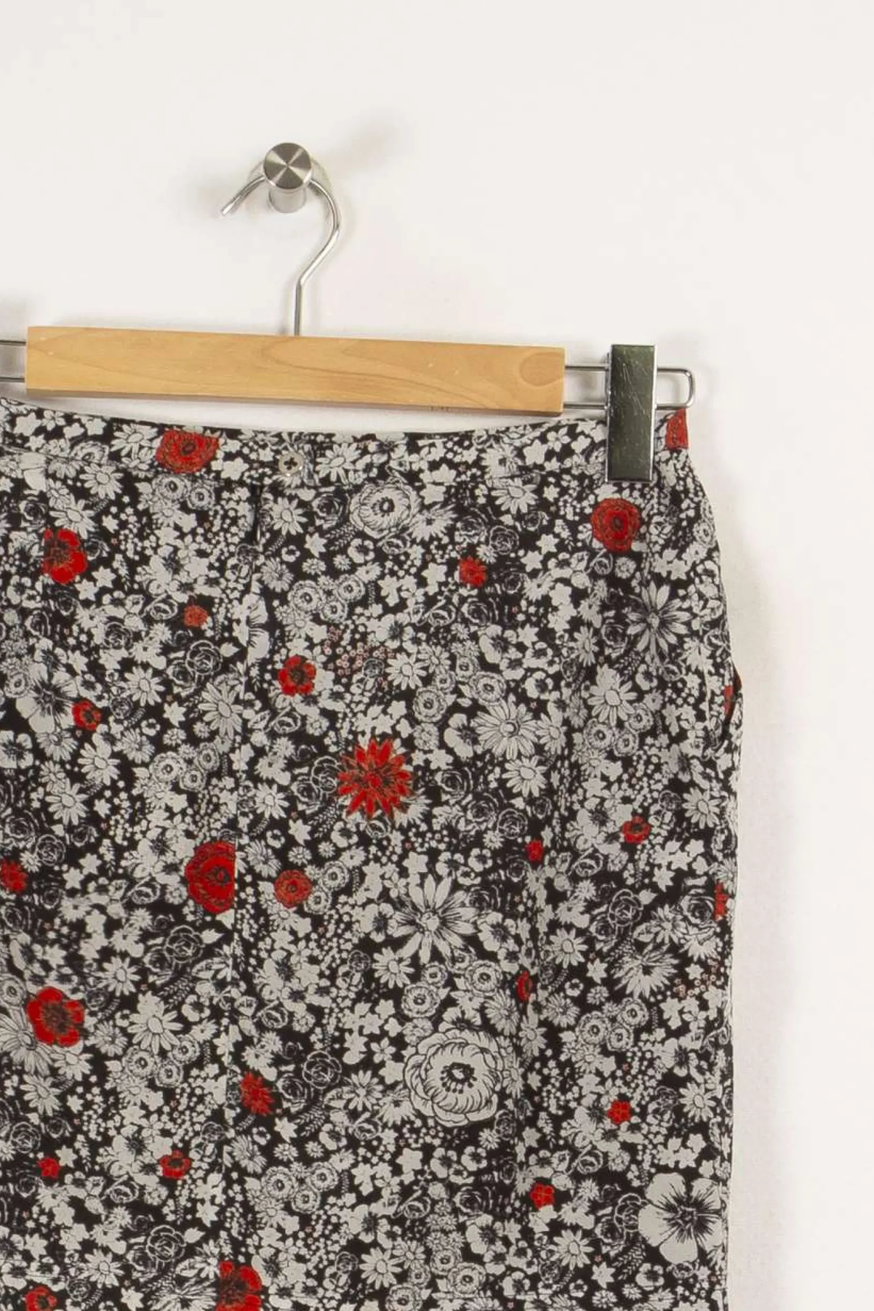 Discount Zadig&Voltaire Jupe noire/blanche à motif rouge de fleur - Taille M/38 Multicolore
