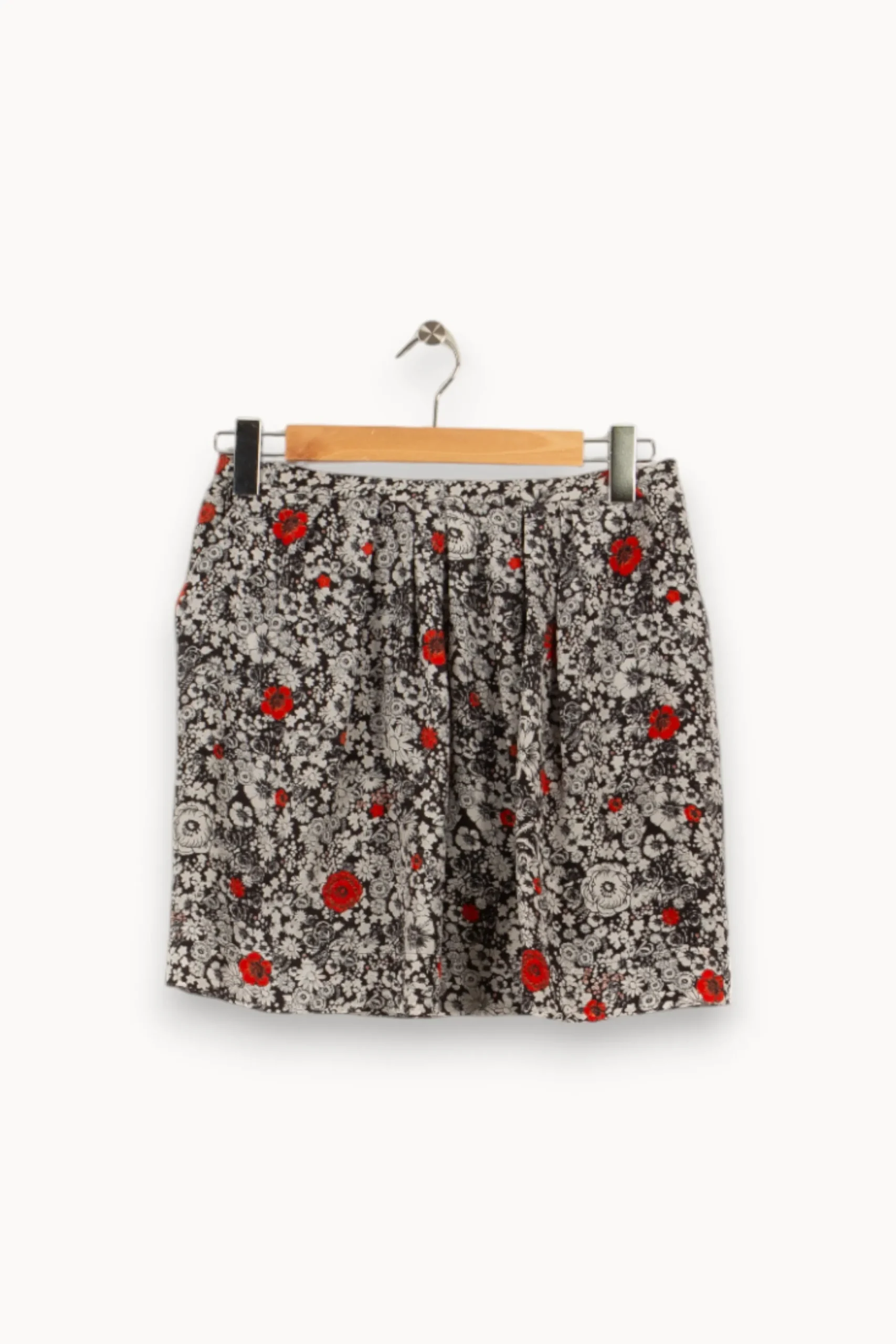 Discount Zadig&Voltaire Jupe noire/blanche à motif rouge de fleur - Taille M/38 Multicolore