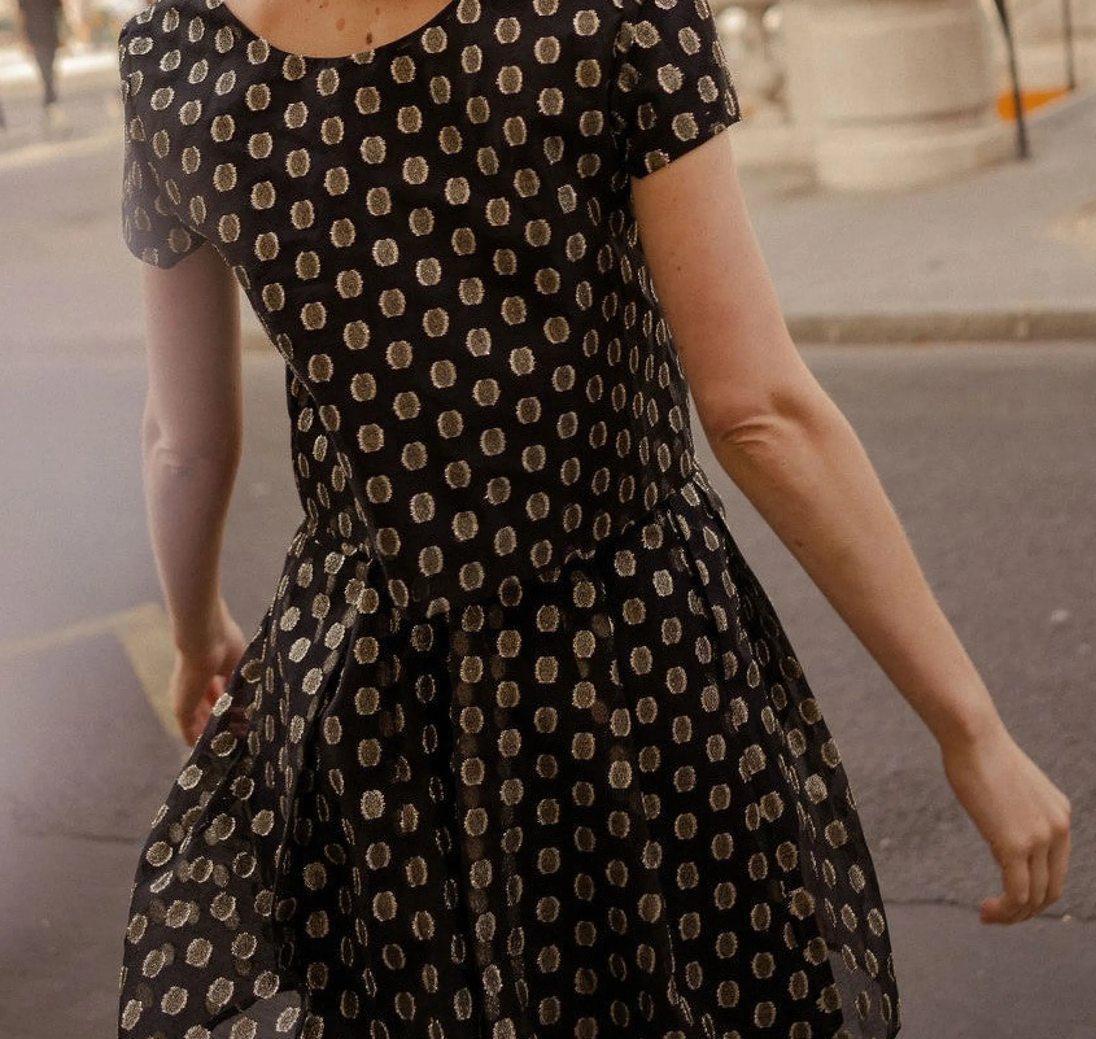 Clearance Maison Lemoine Jupe Pauline pois dorés - 36 Noir