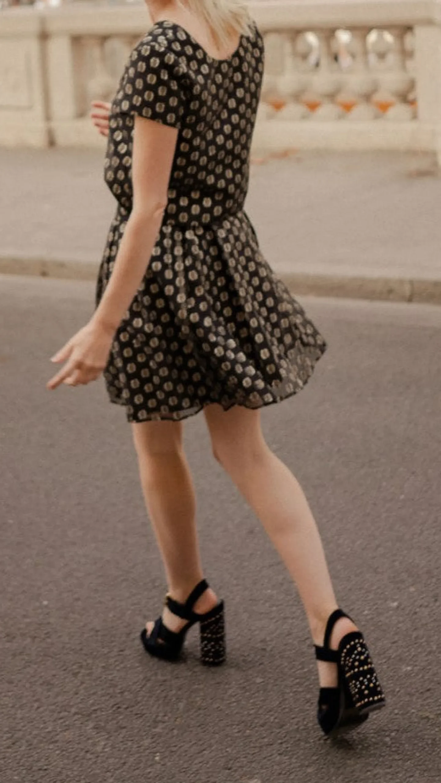 Clearance Maison Lemoine Jupe Pauline pois dorés - 36 Noir