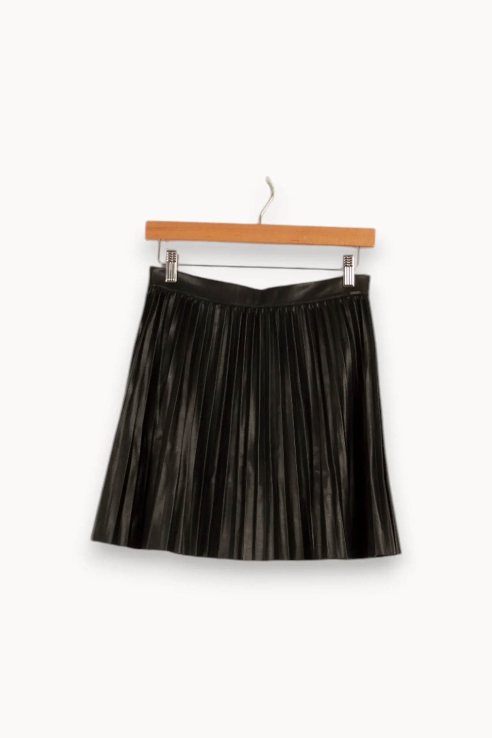 Hot IKKS Jupe plissée e effet cuir - Taille M/38 Noir