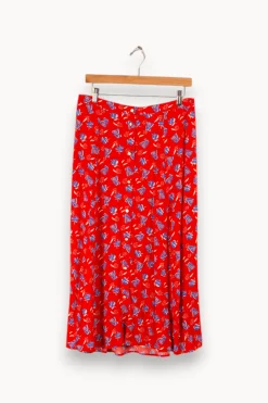 Flash Sale I.Code Jupe à motifs - Taille XL/42 Rouge