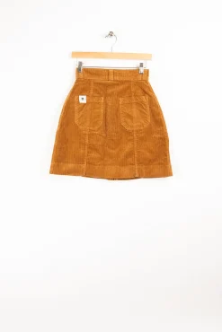 Shop Côtelé Paris Jupe trapeze camel - XXS/32 Marron