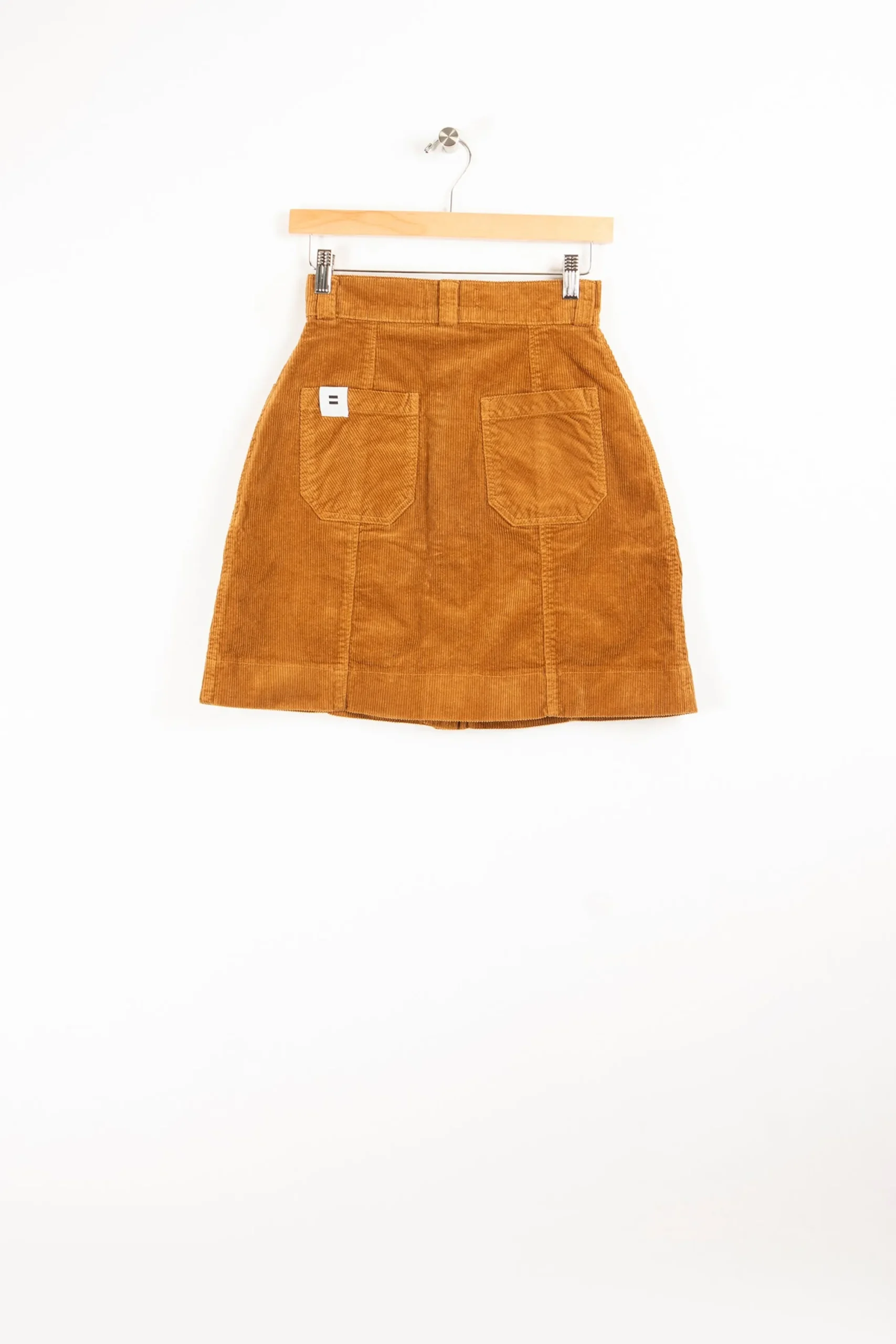 Shop Côtelé Paris Jupe trapeze camel - XXS/32 Marron