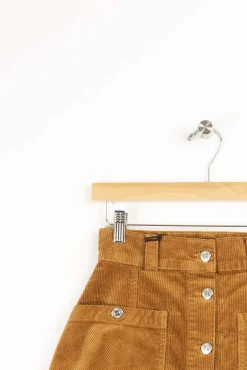 Shop Côtelé Paris Jupe trapeze camel - XXS/32 Marron