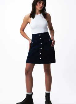 Flash Sale Côtelé Paris Jupe trapeze denim - XS/34 Bleu