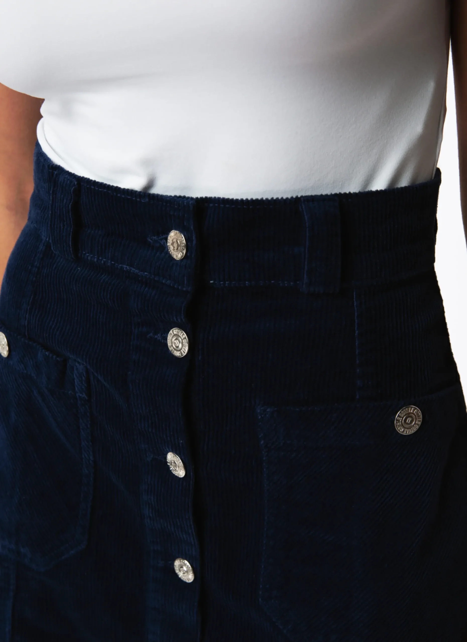 Flash Sale Côtelé Paris Jupe trapeze denim - XS/34 Bleu