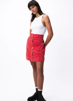 Outlet Côtelé Paris Jupe trapeze fuchsia - XS/34 Rose