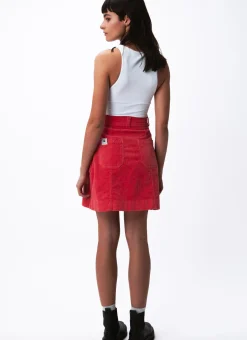 Outlet Côtelé Paris Jupe trapeze fuchsia - XS/34 Rose