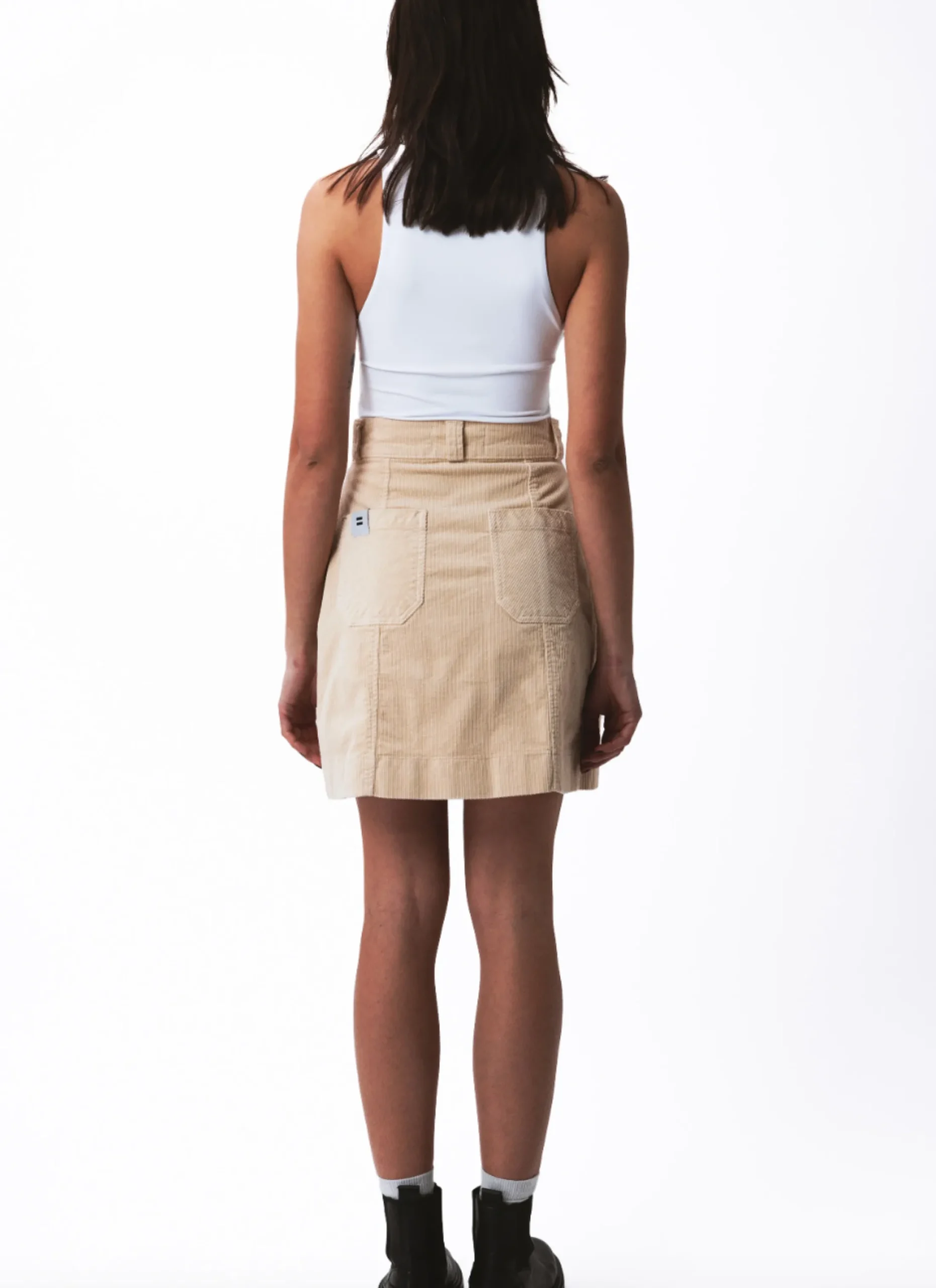 Hot Côtelé Paris Jupe trapeze sable - XS/34 Beige