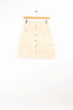 Hot Côtelé Paris Jupe trapeze sable - XS/34 Beige