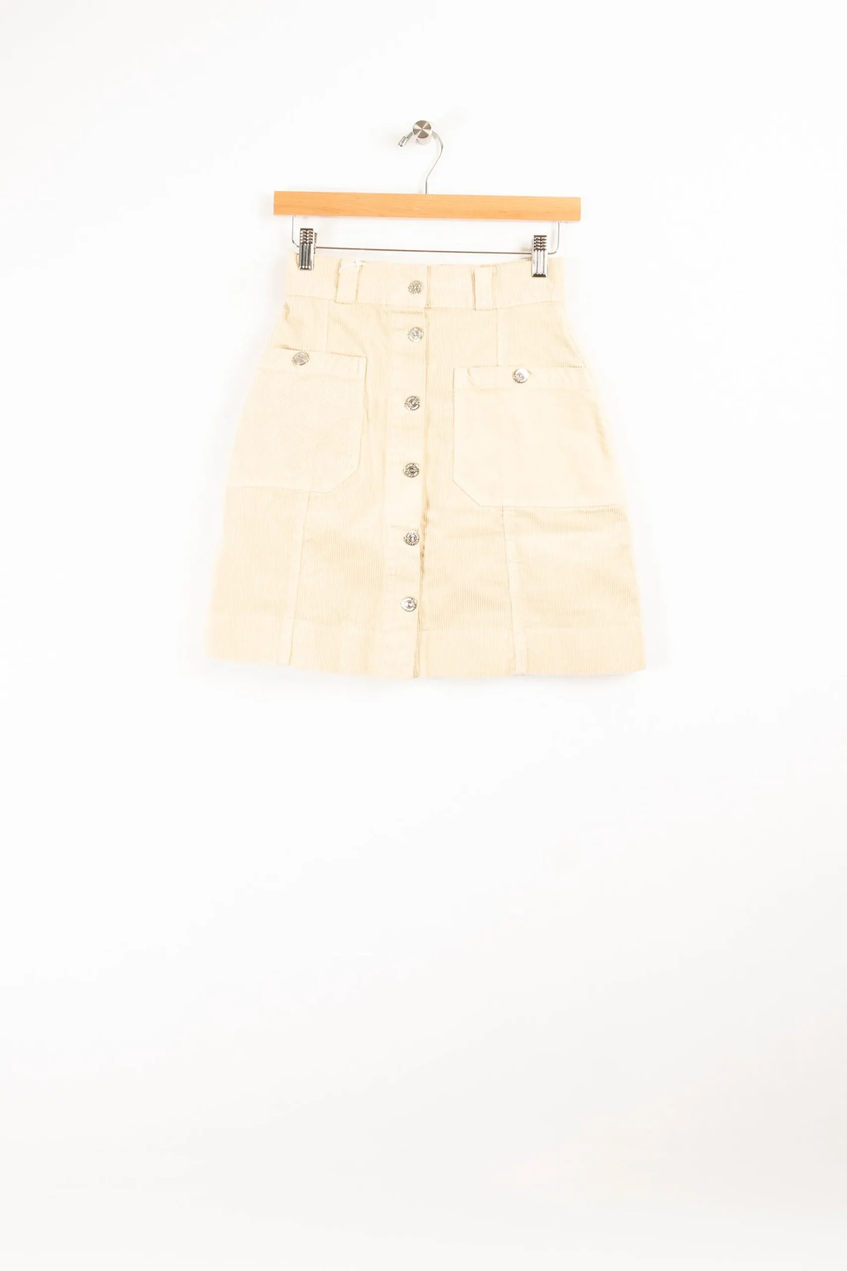 Hot Côtelé Paris Jupe trapeze sable - XS/34 Beige