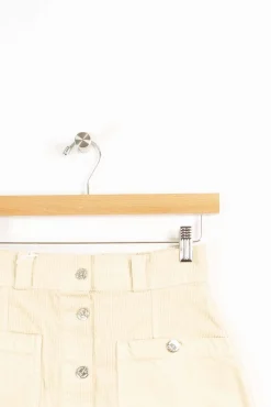 Hot Côtelé Paris Jupe trapeze sable - XS/34 Beige