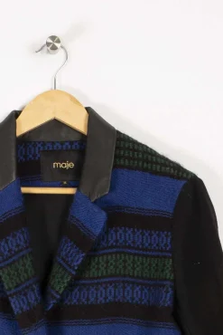Online Maje Manteau - S/36 Bleu