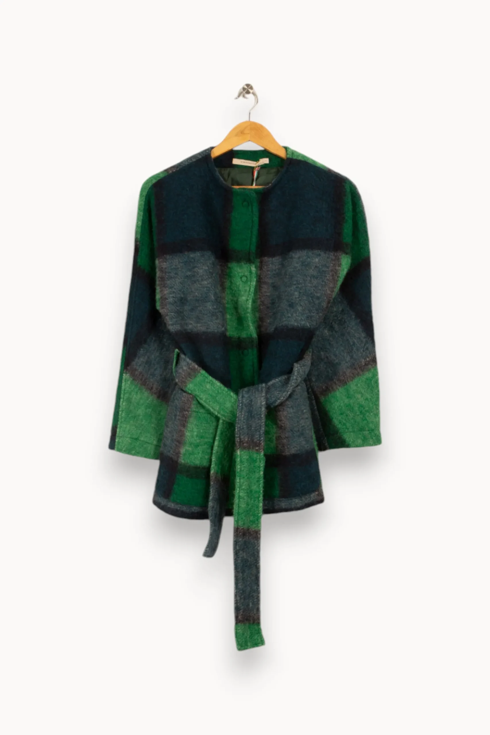Outlet La Fée Maraboutée Manteau court ceinturé - S/36 Multicolore
