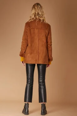 Best La Fée Maraboutée Manteau court effet peau retournée - 42 Marron