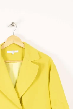Cheap La Fée Maraboutée Manteau uni en toile de coton texturisée - S/36 Jaune