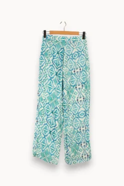 Cheap La Fée Maraboutée Pantalon ample en lin imprimé - S/36 Bleu