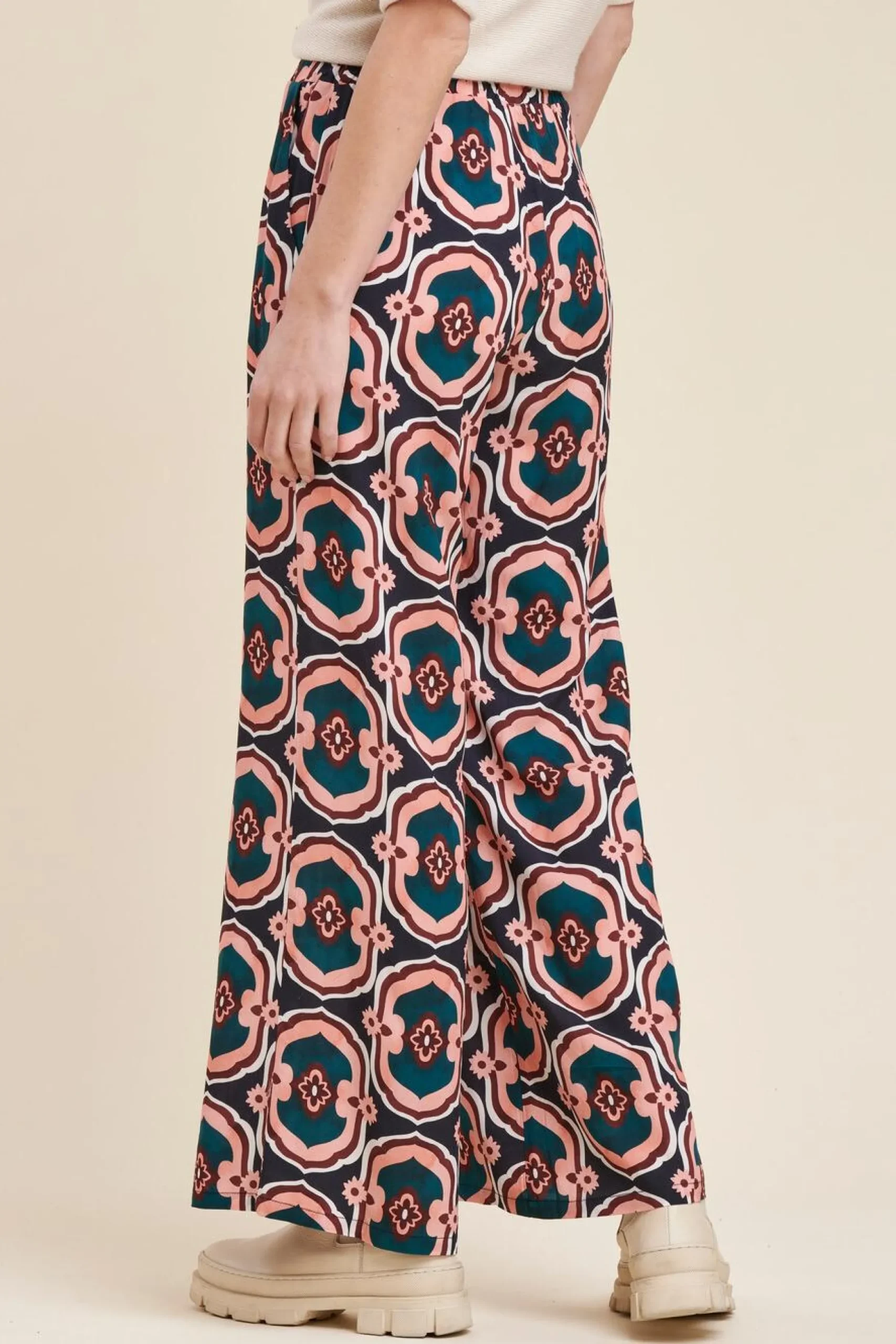 Store La Fée Maraboutée Pantalon ample imprimé - S/36 Rose