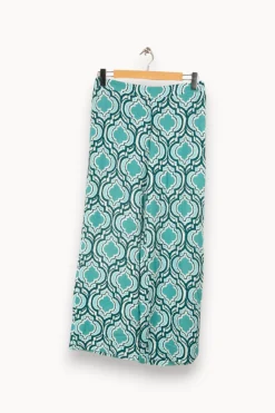 Discount La Fée Maraboutée Pantalon coupe droite imprimé - M/38 Bleu