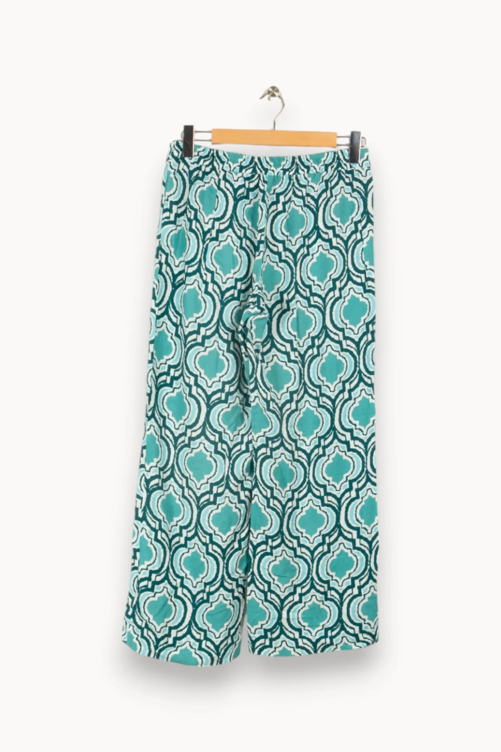 Discount La Fée Maraboutée Pantalon coupe droite imprimé - M/38 Bleu