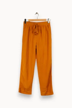 Best Sale La Fée Maraboutée Pantalon droit moutarde avec taille élastique - S/36 Orange