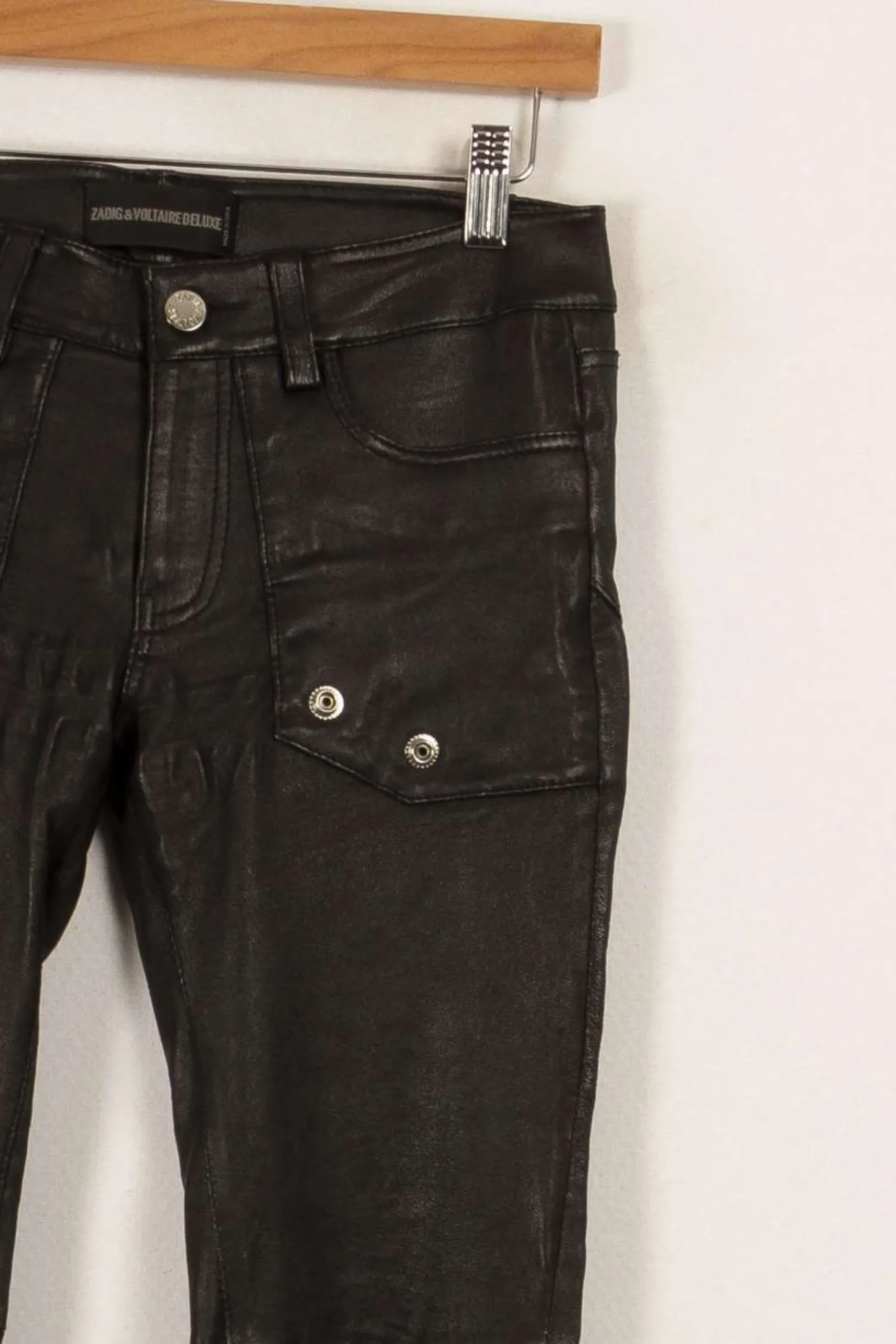 Sale Zadig&Voltaire Pantalon en cuir - Taille S/36 Noir