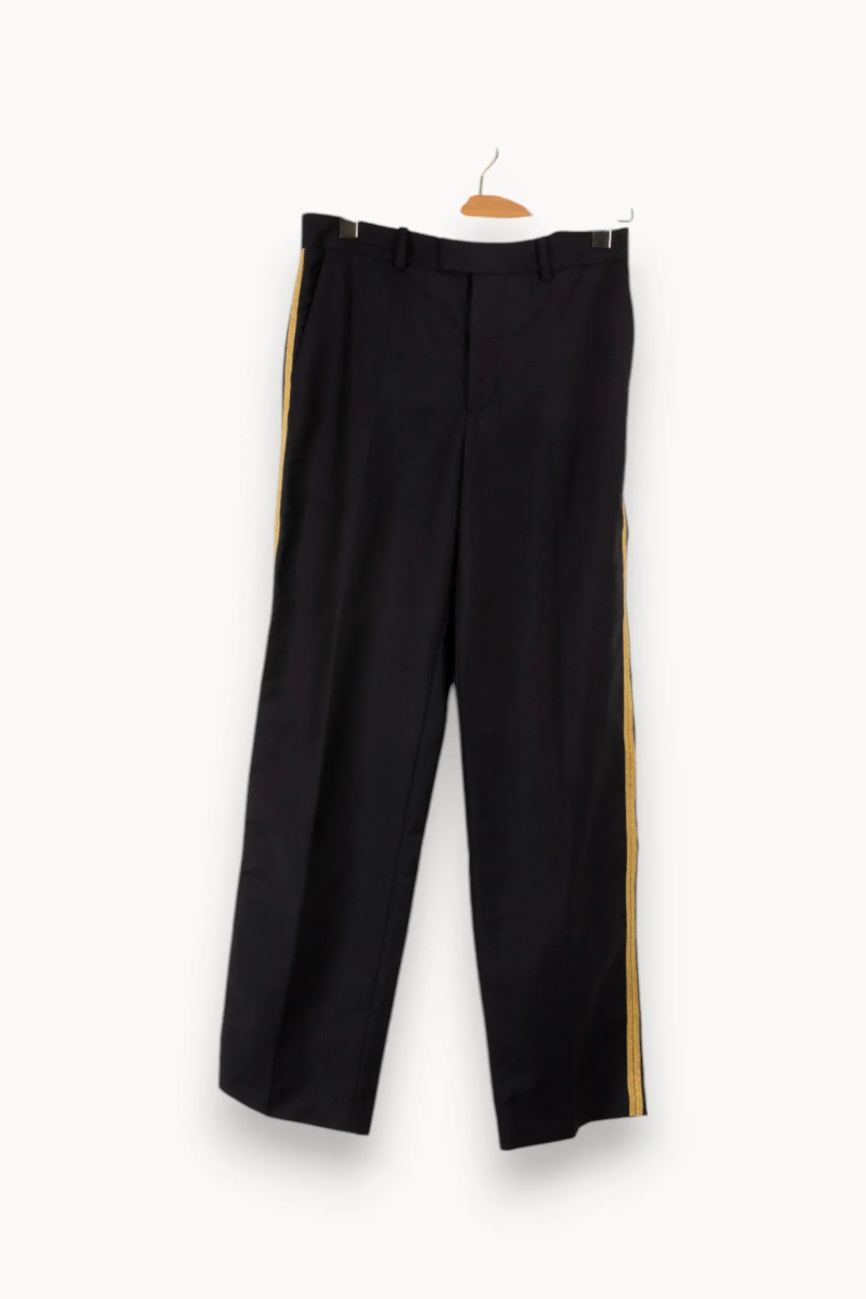 Shop Zadig&Voltaire Pantalon en laine avec bordure dorée - Taille M/38 Bleu