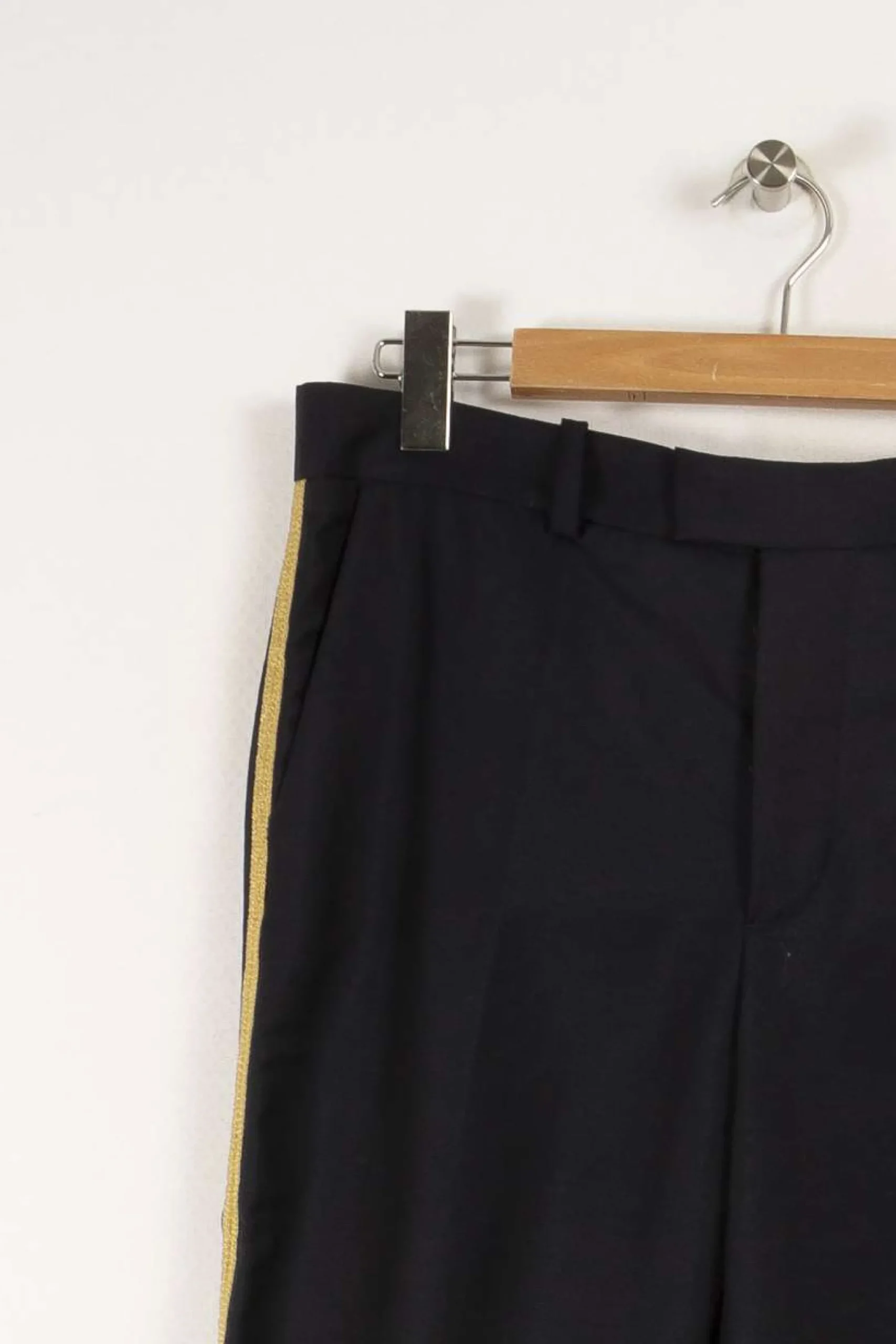 Shop Zadig&Voltaire Pantalon en laine avec bordure dorée - Taille M/38 Bleu
